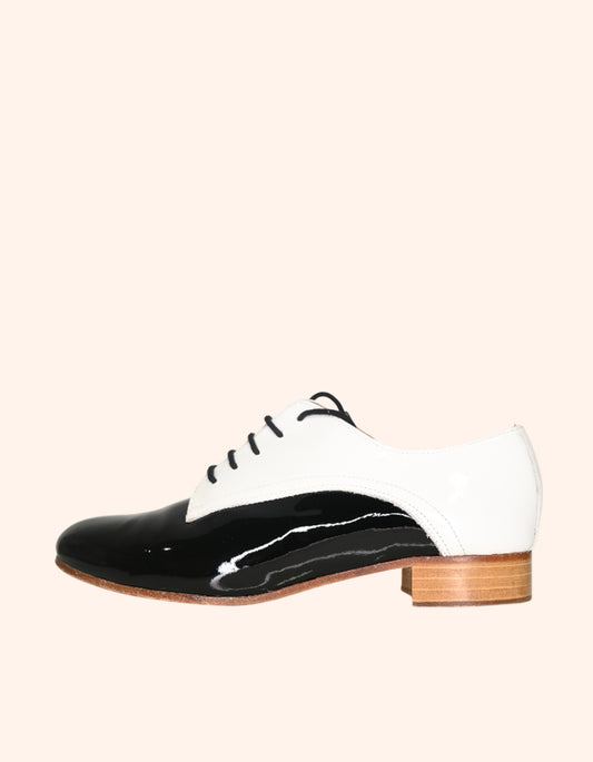 BLUCHER CHAROL NEGRO/CHAROL BLANCO PLANO