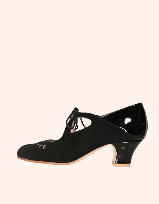 MIMOSA BLACK SUEDE/BLACK PATENT LEATHER CA BA